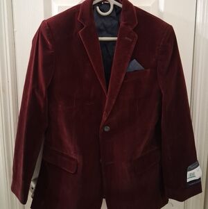 Elegant Velvet Blazer in Deep Burgundy